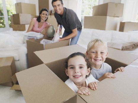 Organized household storage boxes in a Stjohns home