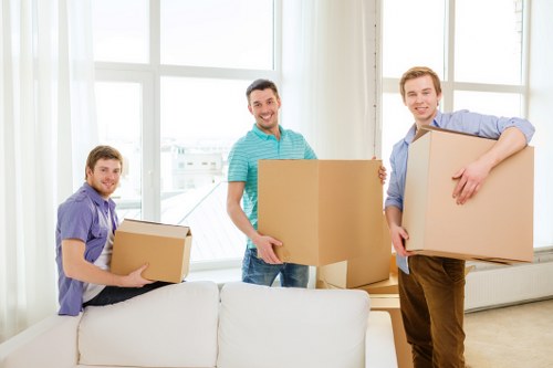 A clean and flexible storage unit with stacked boxes and equipment